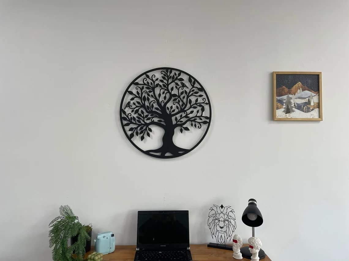 Metal Wall Art - Tree Of Life - Family Tree Metal Wall Decor Home Office Decoration Bedroom Living Room Decor (17''W X 78''H / 4